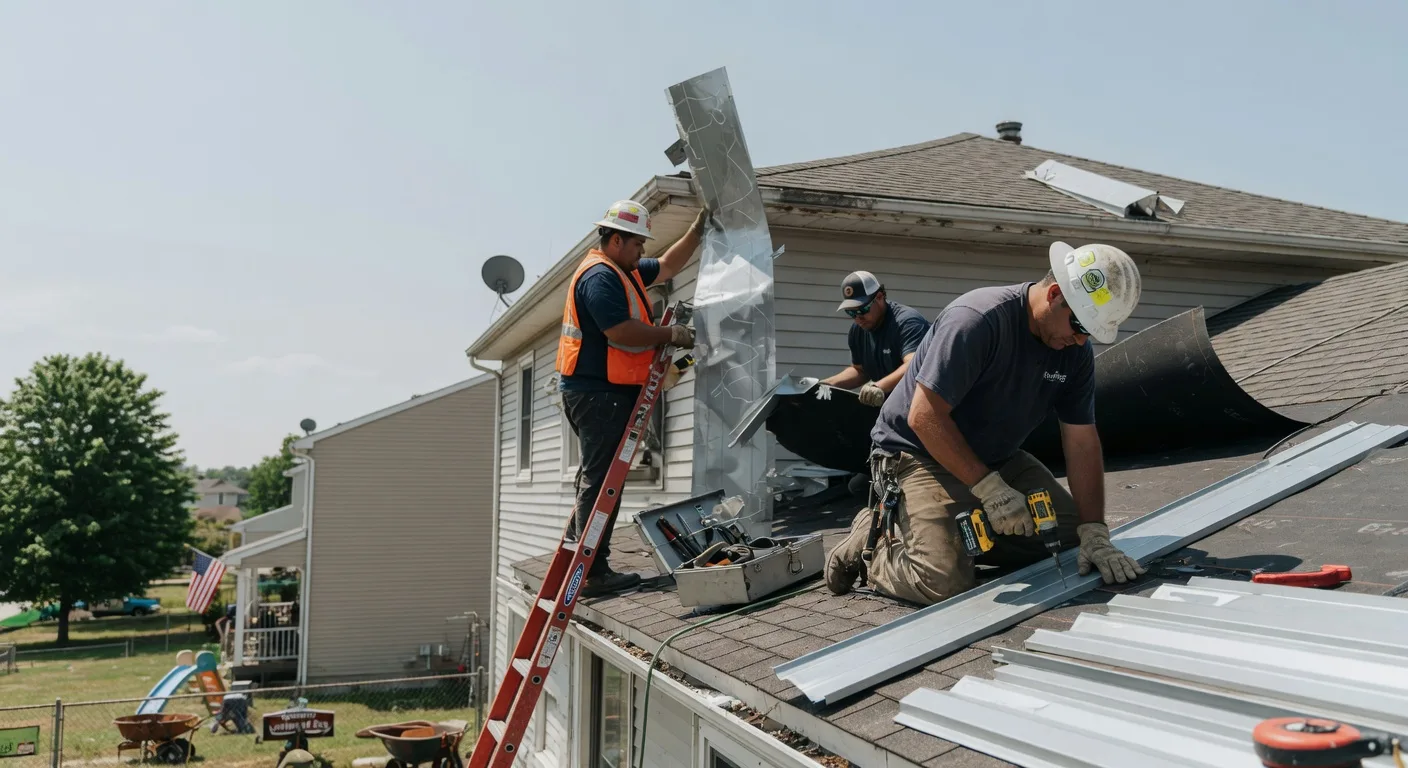 Storm Damage Metal Roof Repair in East Bethany, NY
